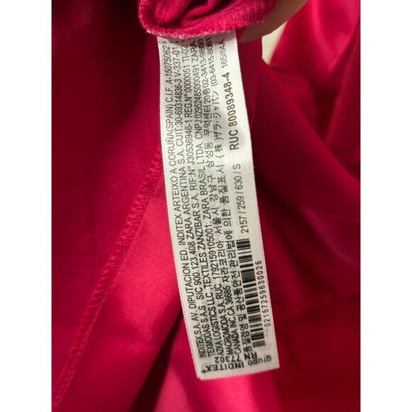 NWT Zara Effect Satin Hot Pink Mini Cocktail Dress With Jewel Straps SZ Small - Picture 9 of 10